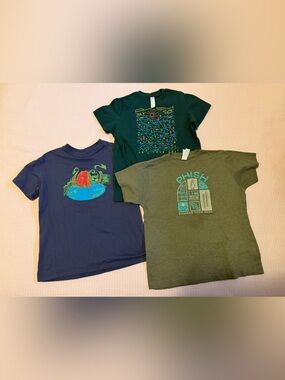Rabbit Skins Kids Short Sleeve Tee Set - Navy, Forest Green, Olive